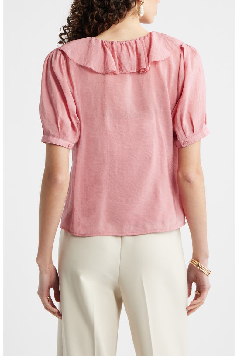 Ruffle Crinkle Semisheer Top, Alternate, color, PINK COMPACT