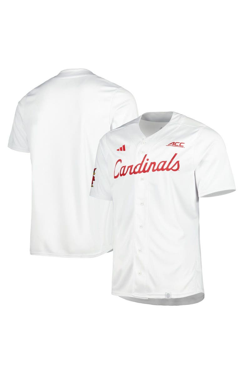 adidas Men's adidas White Louisville Cardinals Team Baseball Jersey, Main, color, 