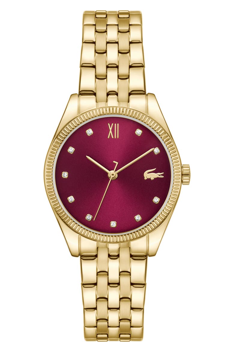 Parisienne Bracelet Watch, 30mm, Main, color, BURGUNDY