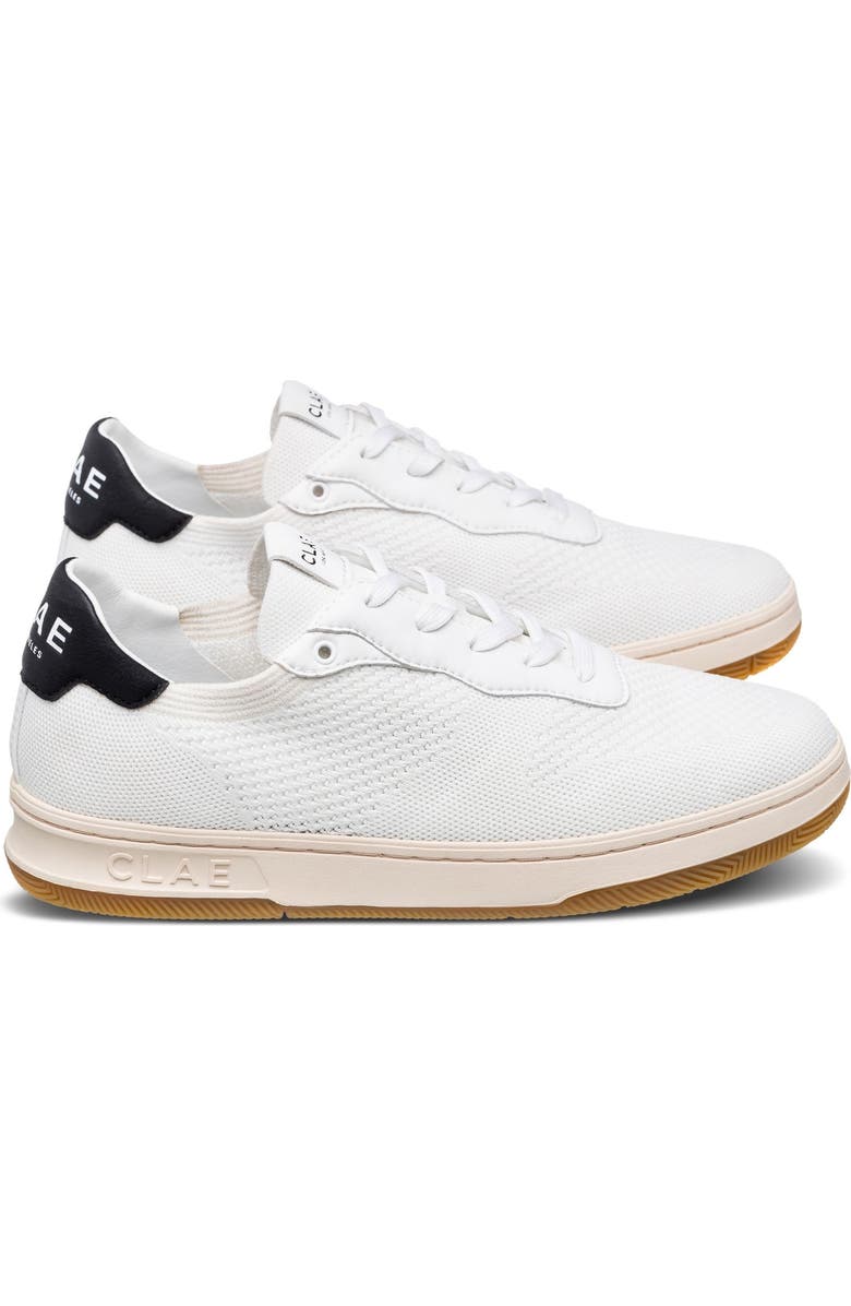 CLAE Malone Knit Low Top Sneaker, Alternate, color, White/ Black