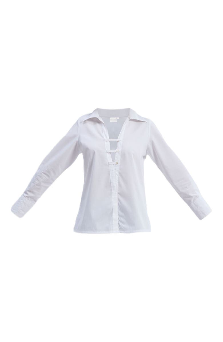 Reistor Crisp Details Button-down Shirt in White, Alternate, color, White