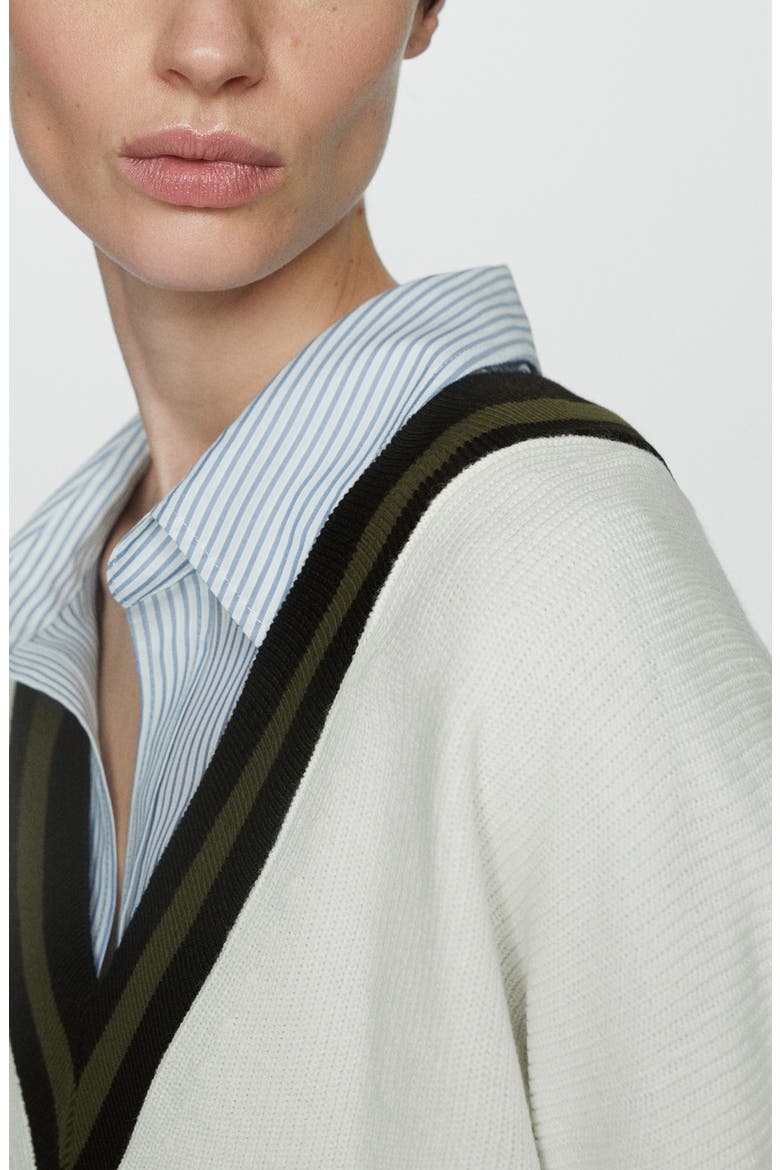 College V-Neck Sweater, Alternate, color, LIGHT BEIGE