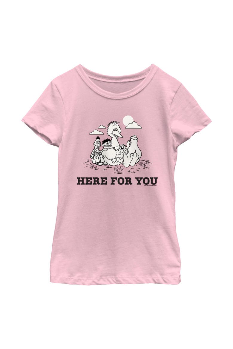 Girl's Sesame Street Here For You  Graphic T-Shirt, Main, color, Light Pink