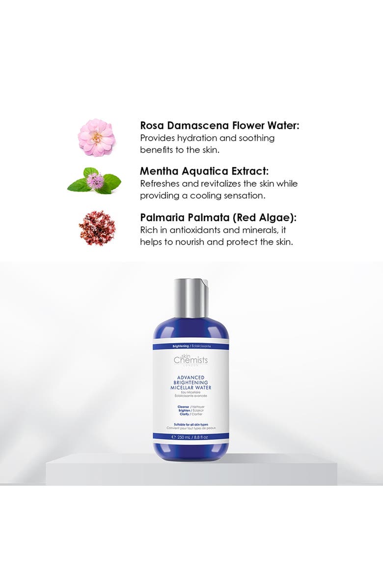 SKINCHEMISTS Advanced Brightening Marine Micellar Water 250ml, Alternate, color, White