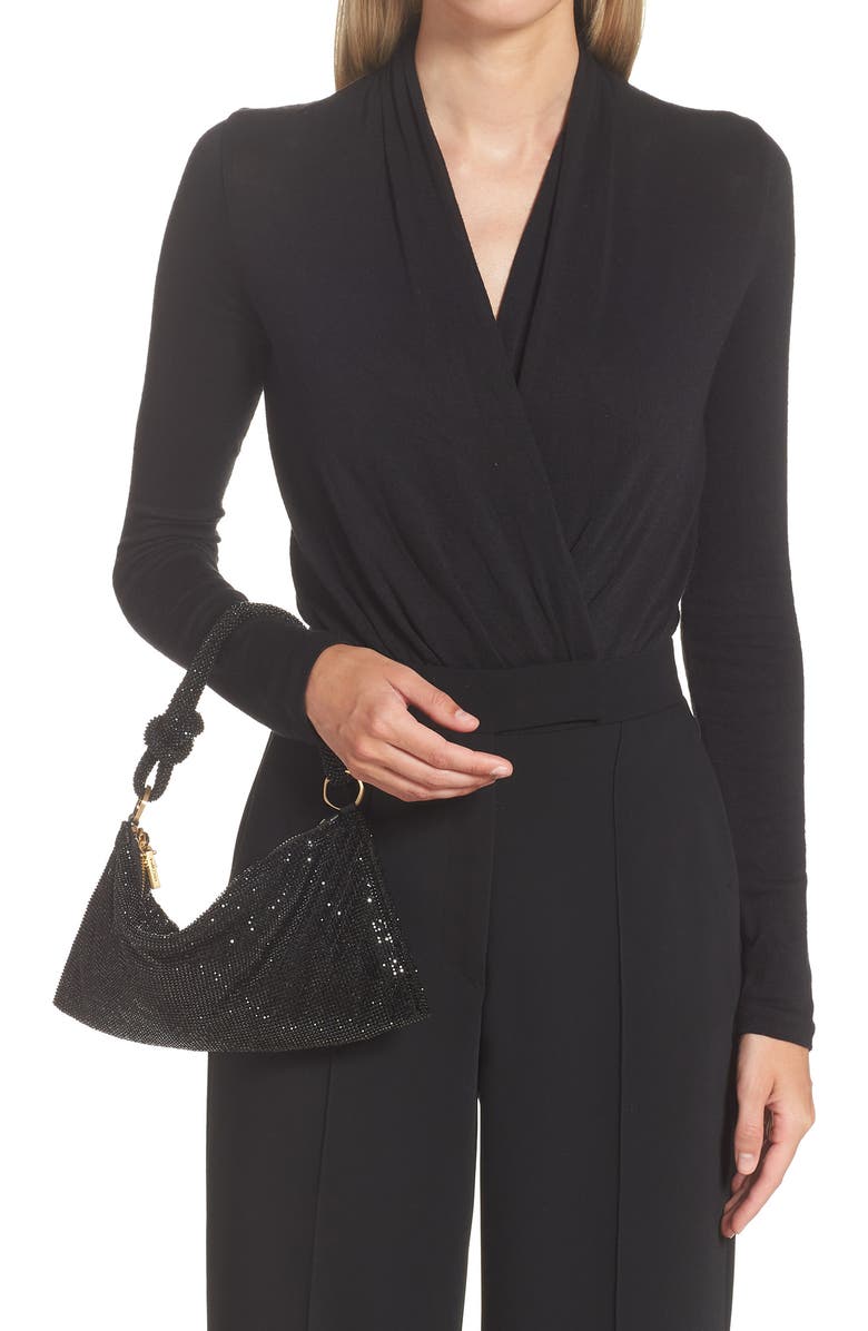 Cult Gaia Hera Nano Rhinestone Shoulder Bag, Alternate, color, Black