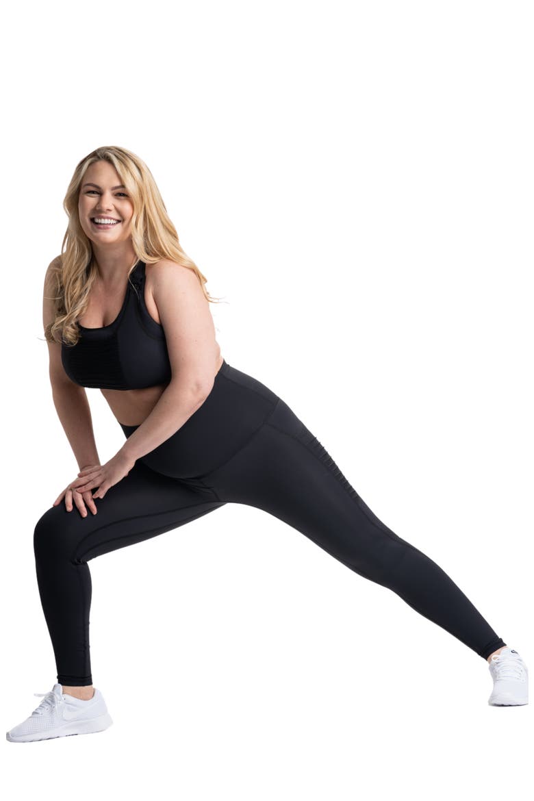 Kahina High Waist Maternity/Postpartum Active Leggings, Alternate, color, BLACK