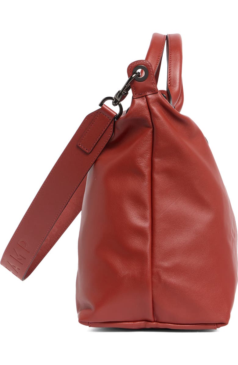 Longchamp Le Pliage Leather Tote Bag, Alternate, color, Sienna