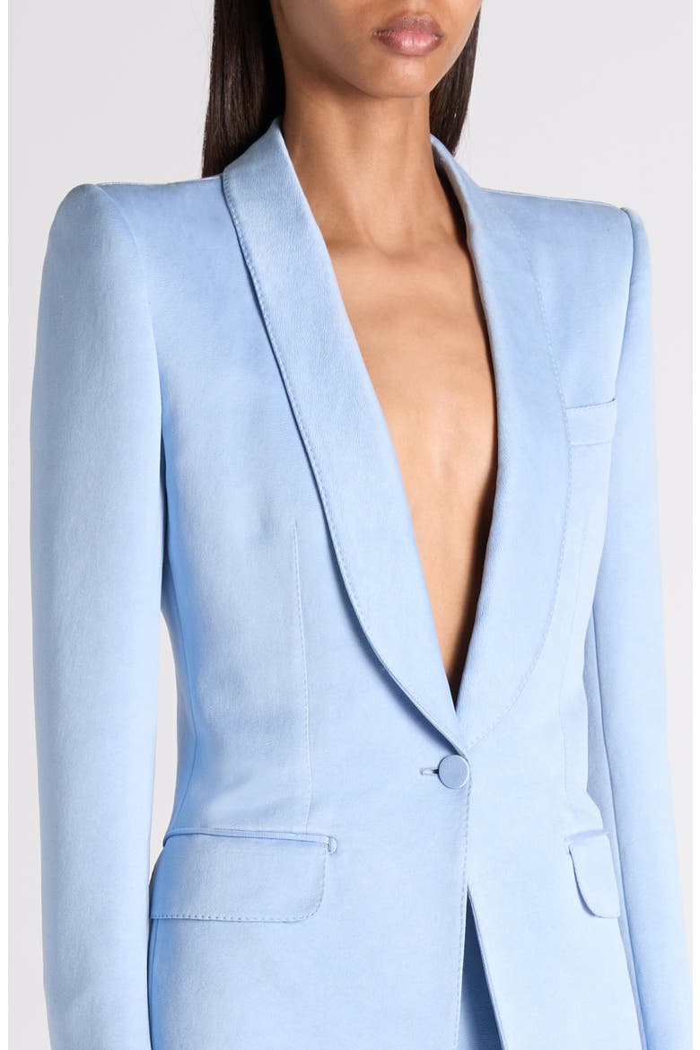 Washed Cotton & Silk Duchesse Satin Jacket, Alternate, color, MINERAL BLUE