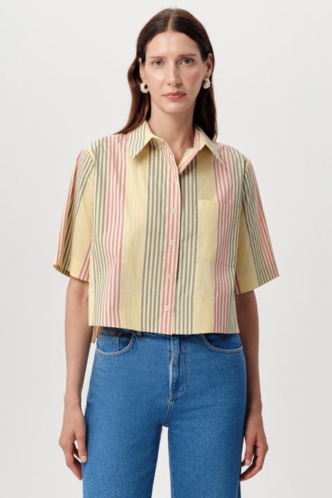 Ambra Half Sleeve Crop Shirt