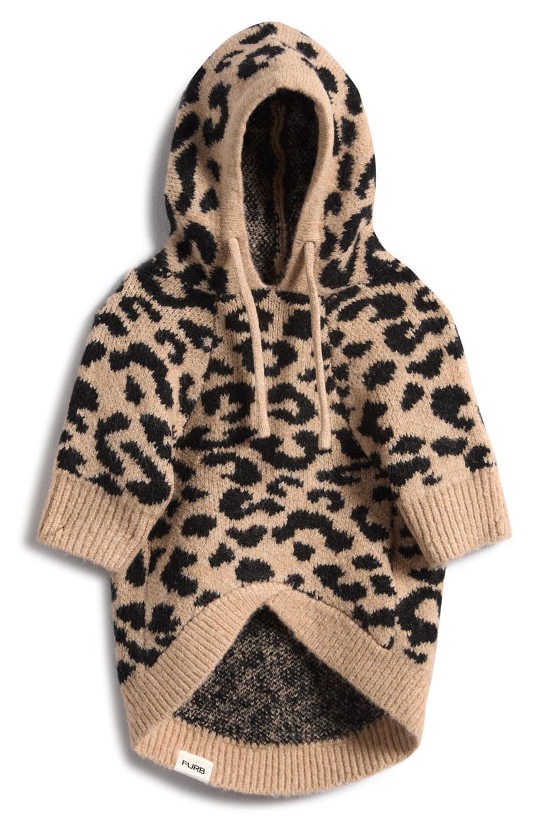 Milan Leopard Knit Pet Hoodie, Main, color, LEOPARD