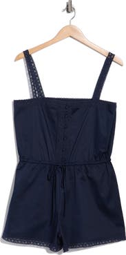 WAYF Tie Waist Stretch Cotton Romper