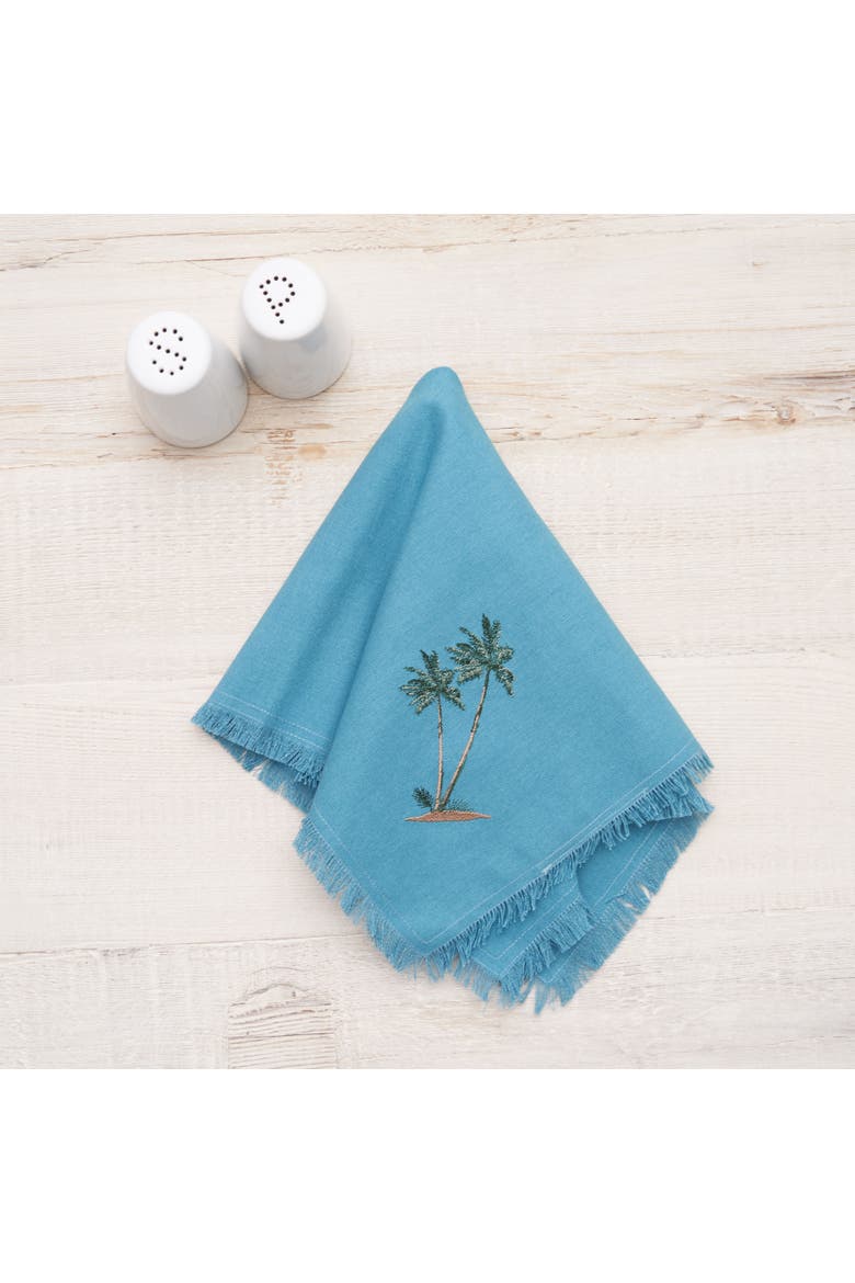 Retro Palms Napkins Set of 4, Alternate, color, Blue