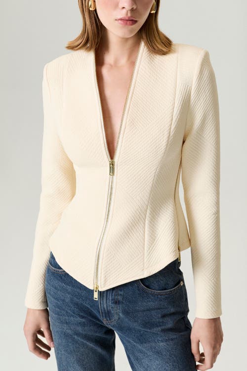 Nocturne Zippered Blouse In Neutral