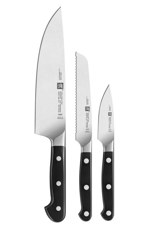 ZWILLING Pro 3-Piece Knife Starter Set in Silver 