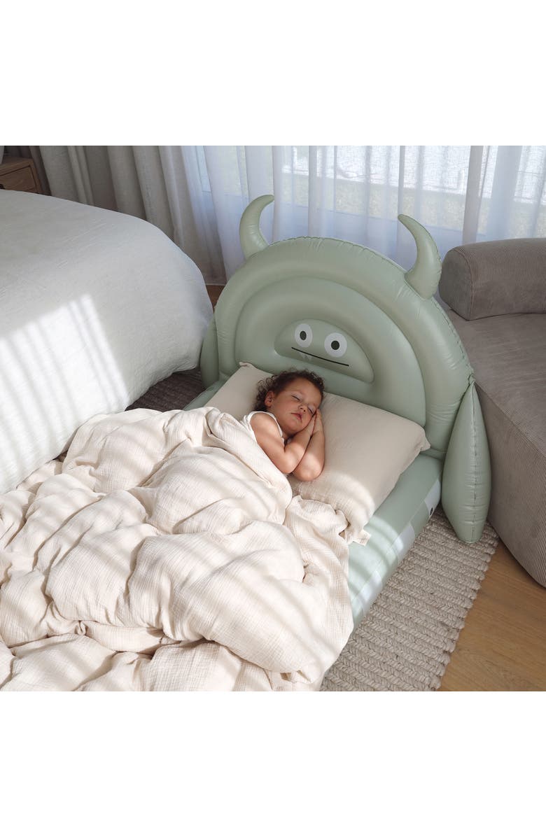 Sunnylife Kids Sleepover Bed Monster Sage, Inflatable Character Bed, Alternate, color, 