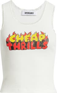 Daydreamer Cheap Thrills Lace Trim Graphic Tank