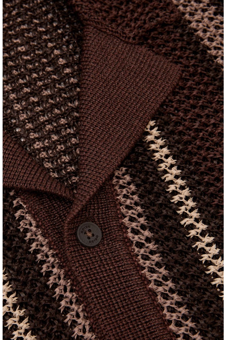 Farin Striped Short Sleeve Sweater, Alternate, color, CHOCOLATE BROWN