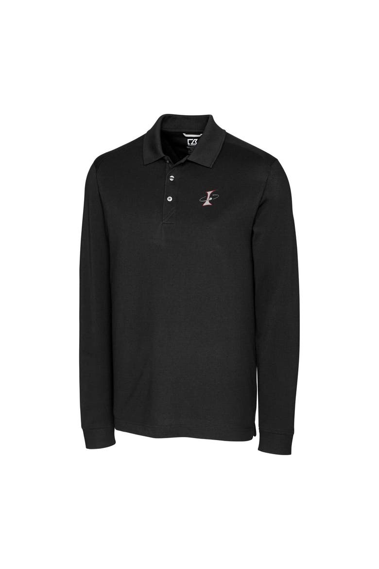 Men's Cutter & Buck Black Albuquerque Isotopes DryTec Advantage Tri-Blend Pique Long Sleeve Polo, Alternate, color, Black