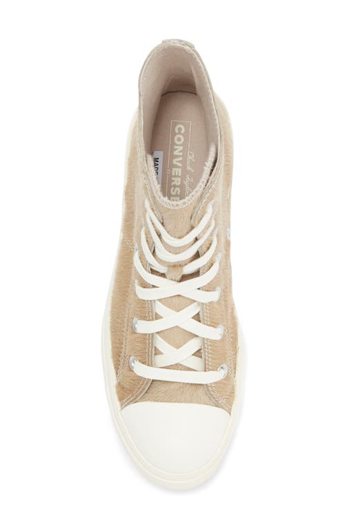Converse Chuck 70 De Luxe Block Heel Sneaker In Warm Clay/egret Calf Hair