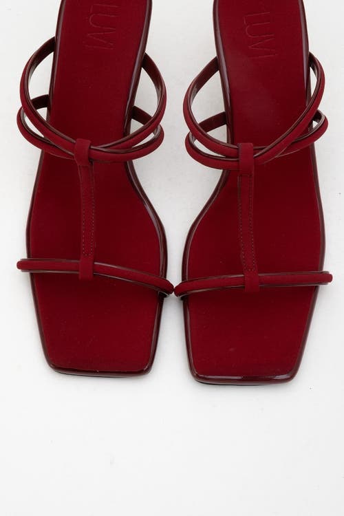 Prologue Shoes Mocha Strap Heel Sandal In Burgundy