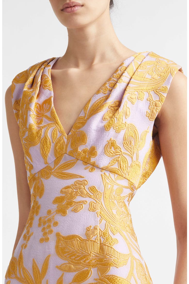 Floral Brocade Gown, Alternate, color, PEONY MULTI