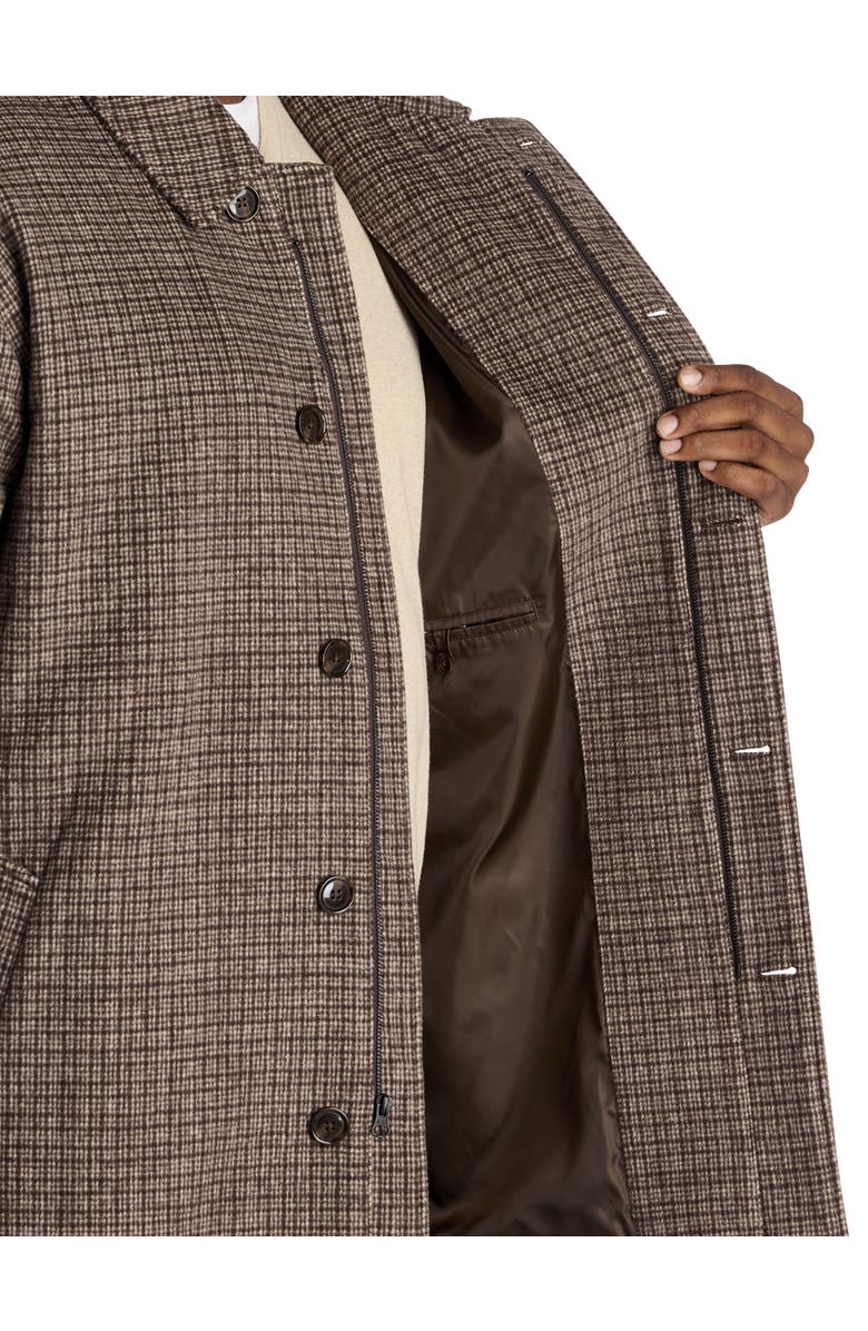 Oak Hill by DXL Big & Tall Patterned Overcoat, Alternate, color, Brown