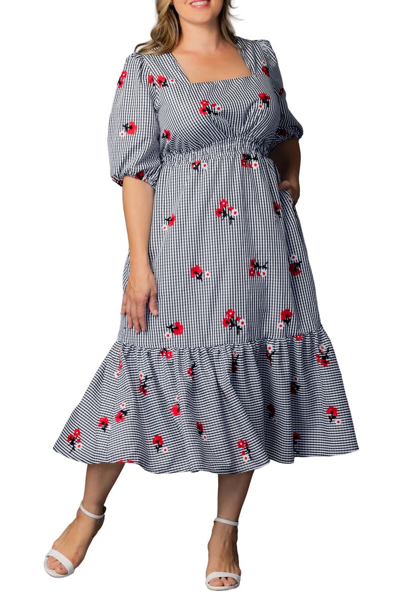 Bailey Square Neck Maxi Dress, Main, color, GINGHAM AND FLORALS