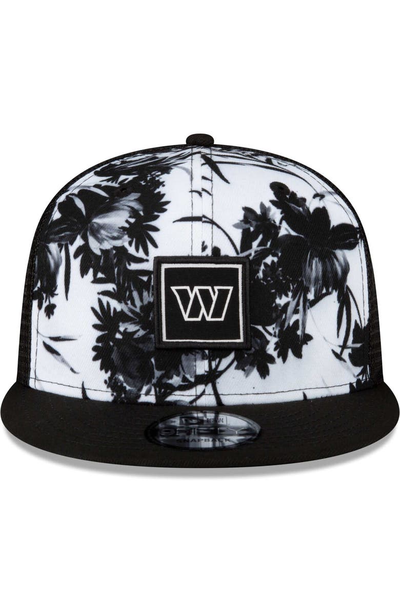 New Era Men's New Era White/Black Washington Commanders Landscape Trucker 9FIFTY Snapback Hat, Alternate, color, 