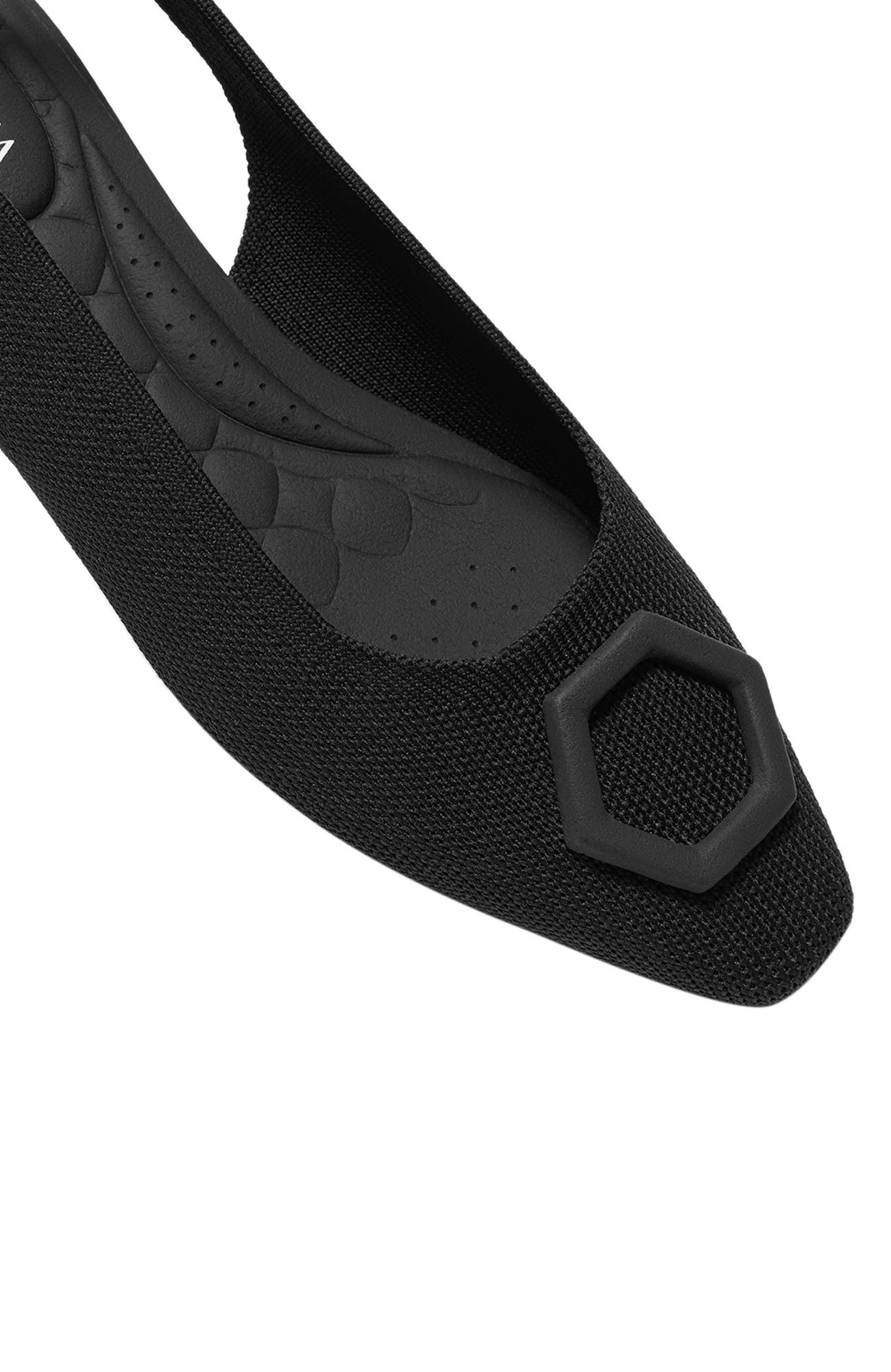 Mini Square-Toe Slingback Sandals, Alternate, color, Black