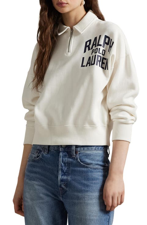 Cotton Blend Quarter Zip Sweatshirt