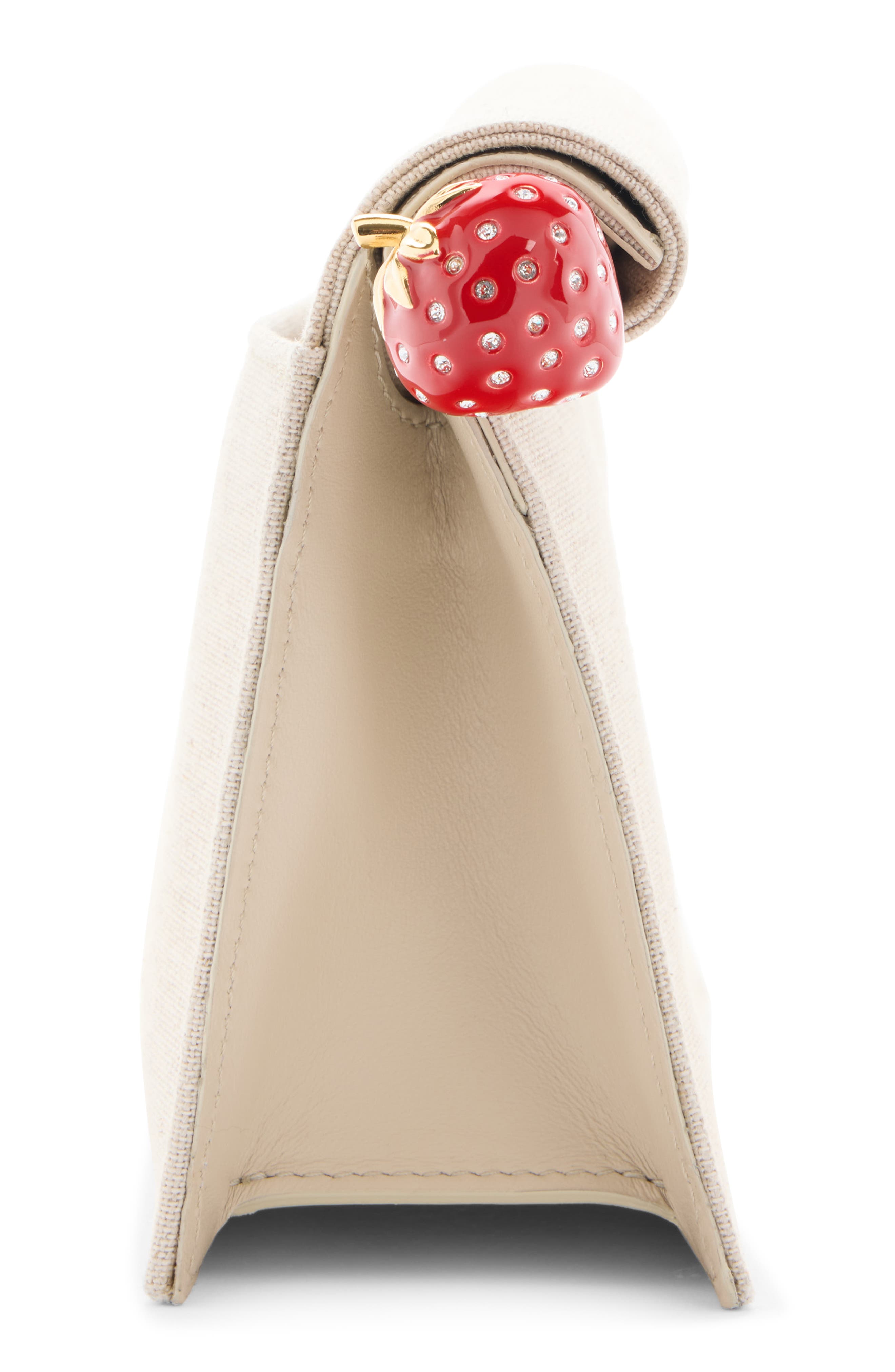 Jacquemus La Petite Pochette Rond Carré Canvas Clutch, Alternate, color, Light Greige