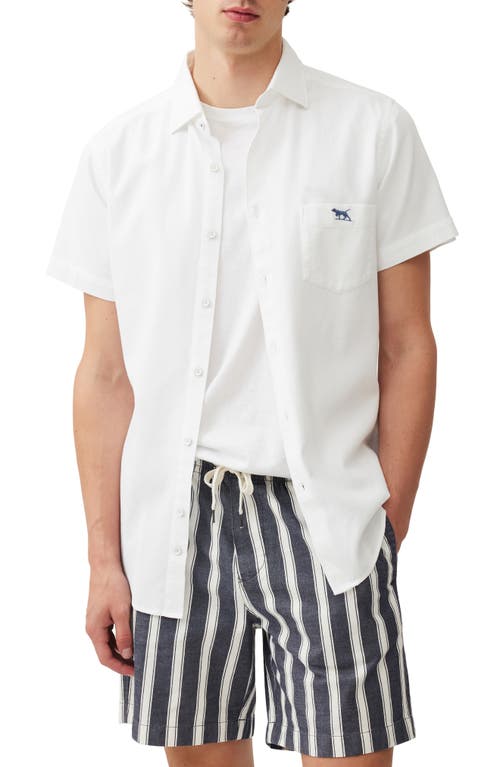 Rodd & Gunn Airtex Short Sleeve Cotton Button-up Shirt In White