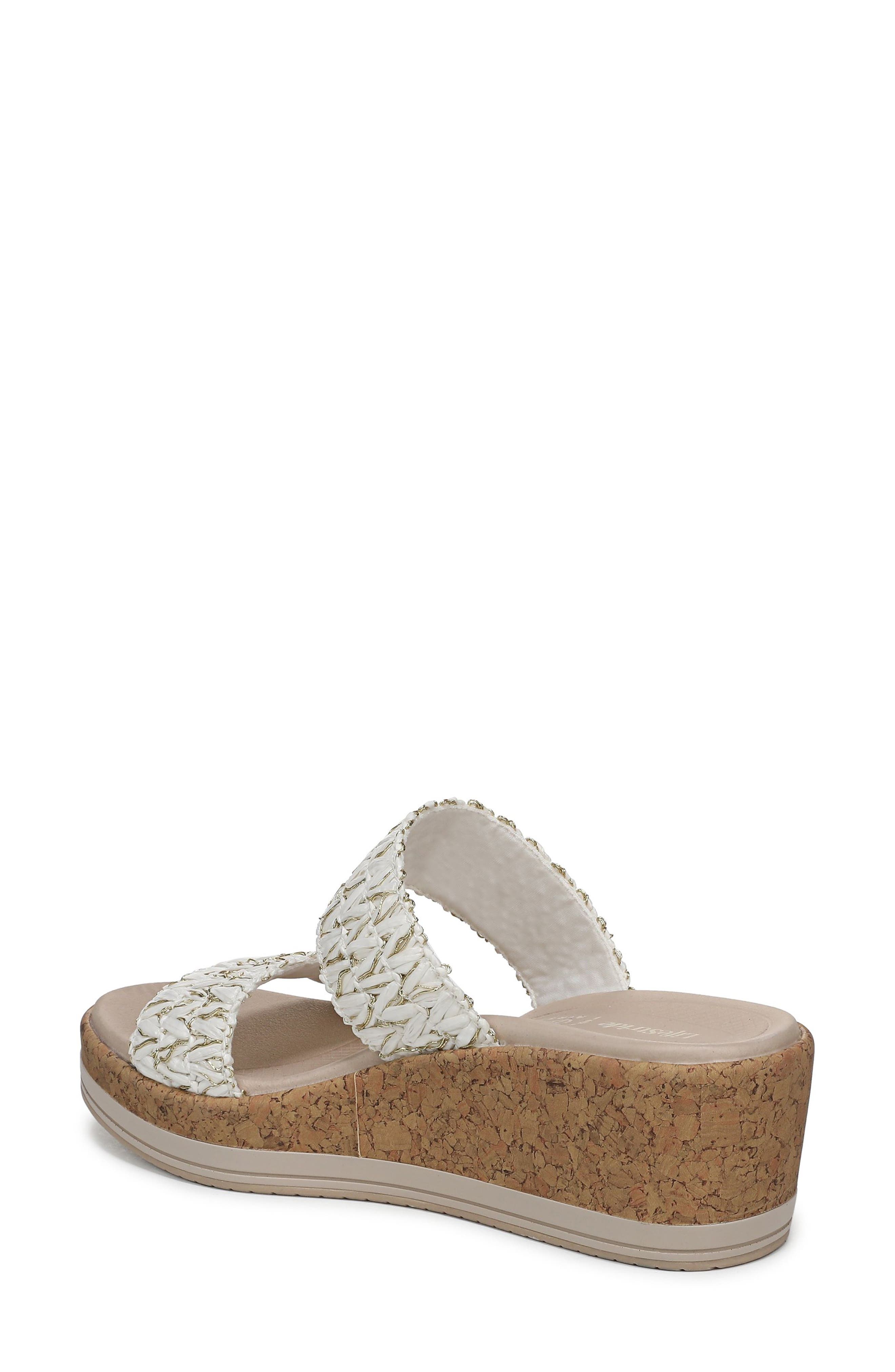 Resort Platform Slide Sandal, Alternate, color, WHITE / GOLD