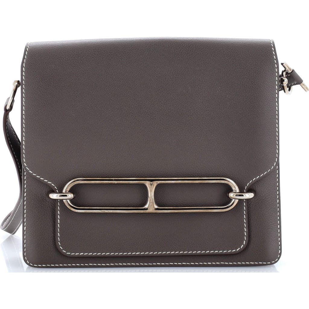 Pre-owned Hermes Hermes Roulis Bag Evercolor 23 In Gray