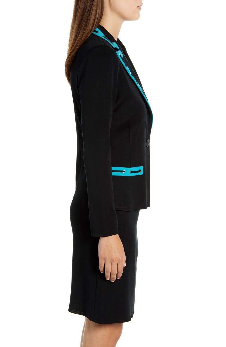 Ming Wang Rivet Pickstitch Detail Blazer, Alternate, color, 