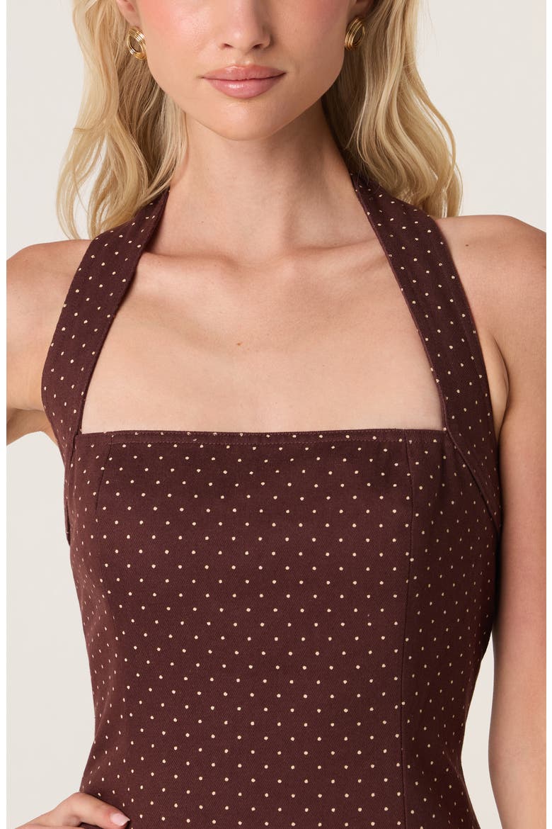 Fit & Flare Minidress, Alternate, color, BROWN POLKADOT