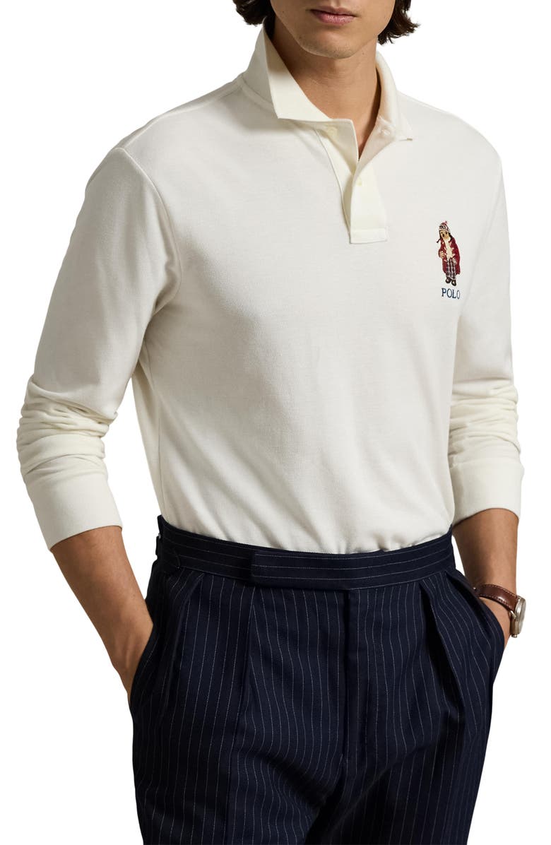 Polo Ralph Lauren Polo Bear Appliqué Cotton Piqué Polo, Main, color, 
