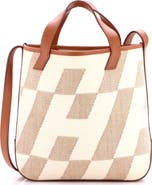 Pre-Owned Hermes Cabas H en Biais Tote Canvas with Leather 27
