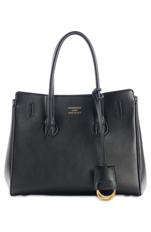 Balenciaga Mini Hampton Leather Tote In Black