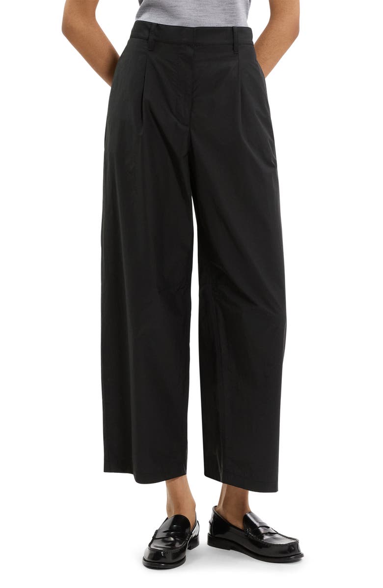 Theory Wide Leg Crop Cotton Blend Pants, Alternate, color, 