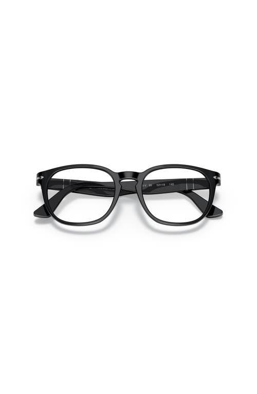 Persol 52mm Round Optical Glasses In Black
