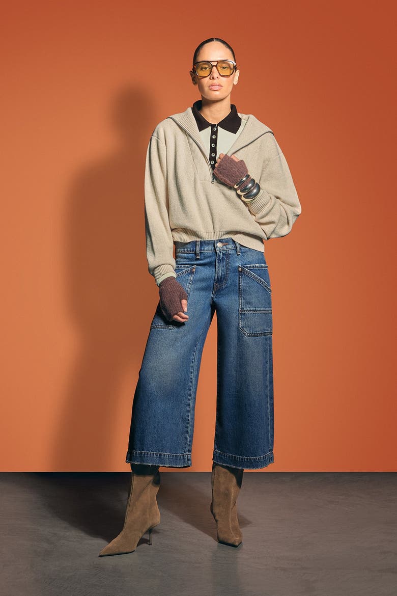 Noa Patch Pocket Relaxed Gaucho, Alternate, color, DOVE