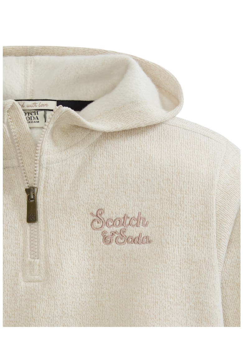 Kids' Fleece Quarter Zip Hoodie, Alternate, color, EGGNOG