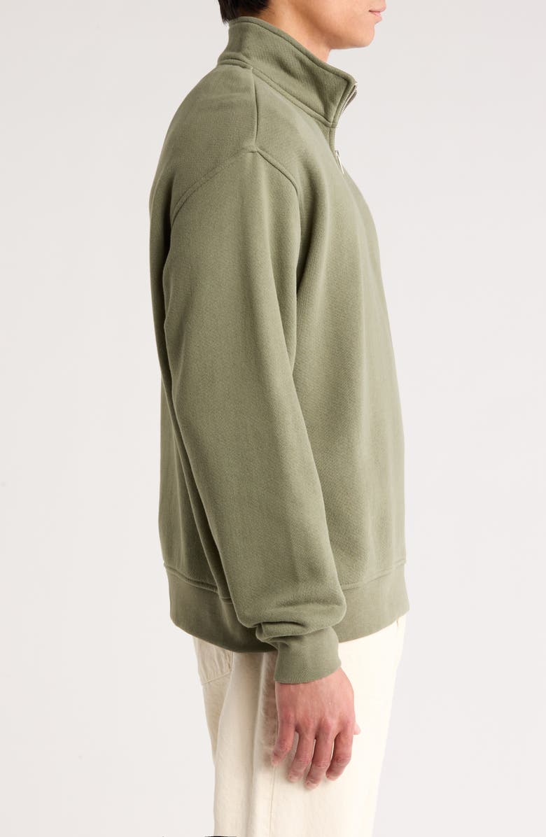 Museum of Peace & Quiet Wordmark Half Zip Sweatshirt, Alternate, color, Olive