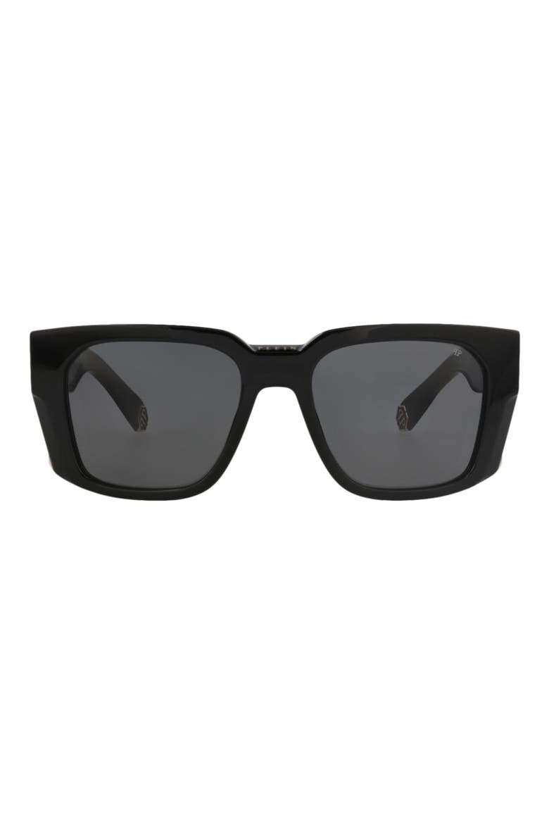 54mm Square Sunglasses, Main, color, BLACK BLACK BLUE