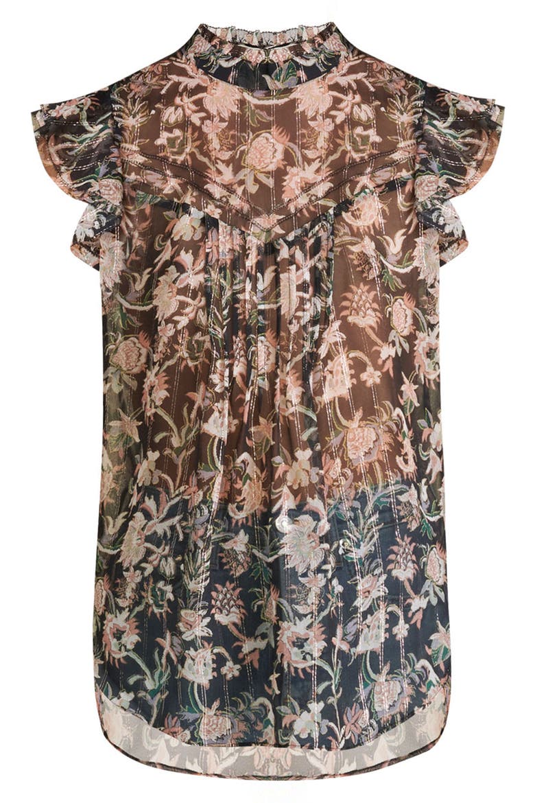 Luciana Silk Blend Blouse, Alternate, color, BLACK MULTI