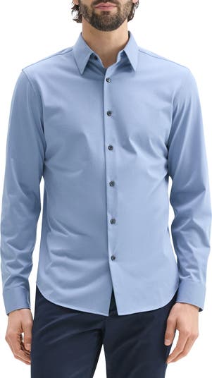 Theory Sylvain ND Structure Knit Button-Up Shirt | Nordstrom