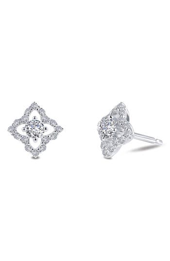 Lafonn Open Flower Stud Earrings In White