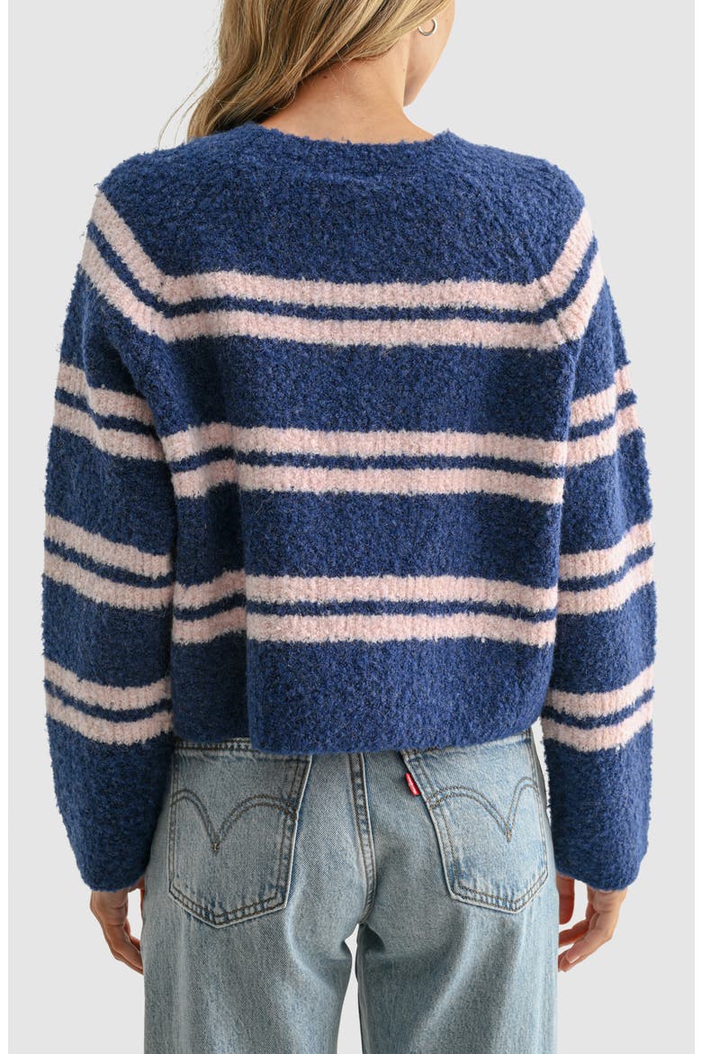 Fuzzy Striped Sweater, Alternate, color, BLUE PINK