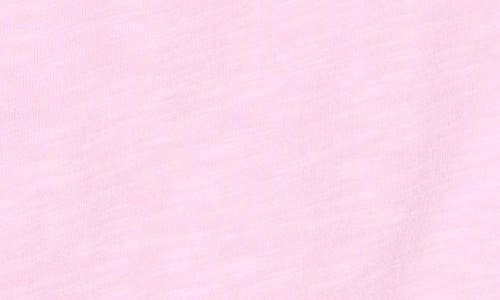 Nzt By Nic+zoe Ruched Elbow Sleeve Split V-neck T-shirt In Pink Hue